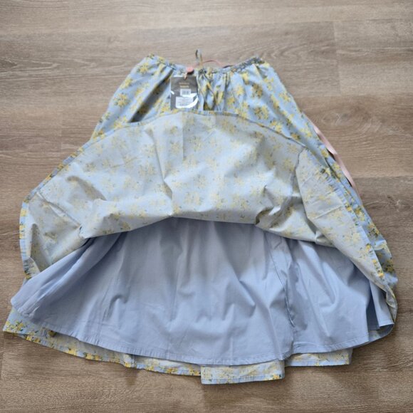 House of Cb Cora Gathered Lace-Up Skirt with Pockets Blue Size XS New With Tags - Picture 12 of 17